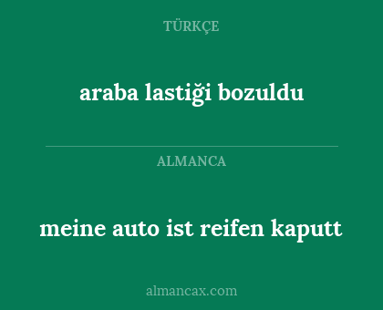 araba lastiği bozuldu - meine auto ist reifen kaputt