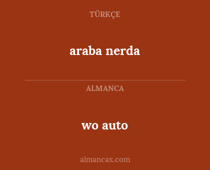 araba nerda - wo auto