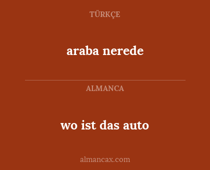 araba nerede - wo ist das auto