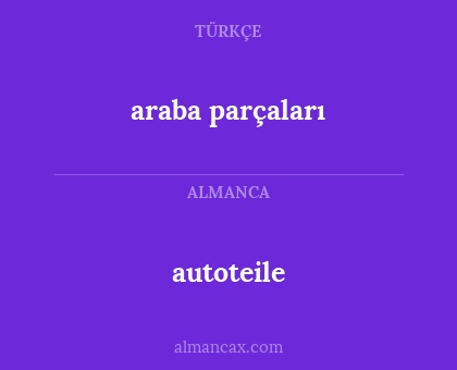 araba parçaları - autoteile