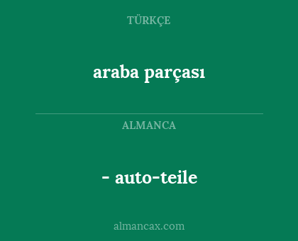 araba parçası - - auto-teile