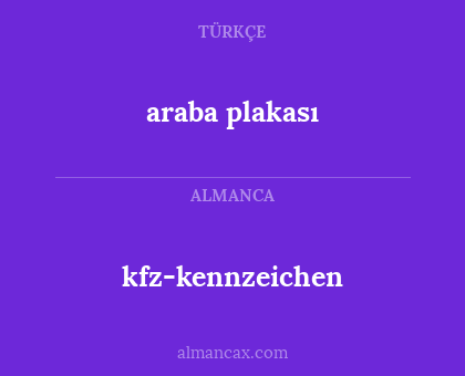 kfz-kennzeichen - araba plakası