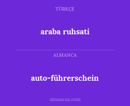 auto-führerschein - araba ruhsati