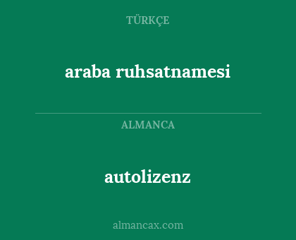 autolizenz - araba ruhsatnamesi