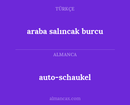 auto-schaukel - araba salıncak burcu