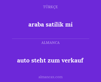 araba satilik mi - auto steht zum verkauf