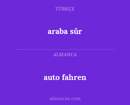 auto fahren - araba sür