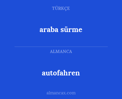 araba sürme - autofahren