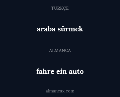 araba sürmek - fahre ein auto