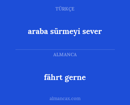 fährt gerne - araba sürmeyi sever