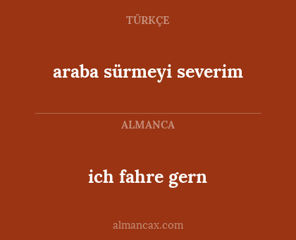 ich fahre gern - araba sürmeyi severim
