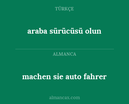 araba sürücüsü olun - machen sie auto fahrer