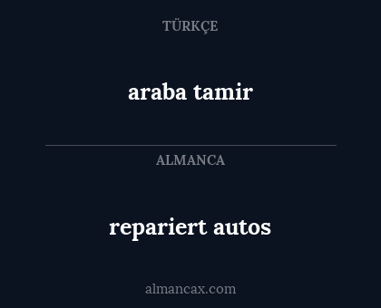 araba tamir - repariert autos