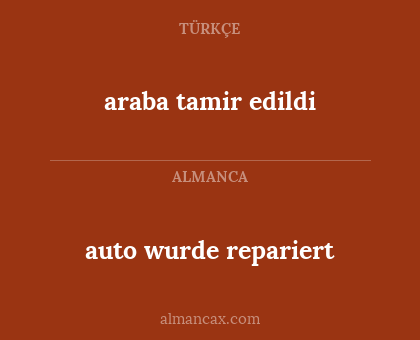 araba tamir edildi - auto wurde repariert