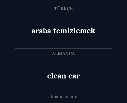 clean car - araba temizlemek