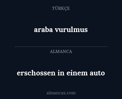 araba vurulmus - erschossen in einem auto