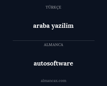 autosoftware - araba yazilim