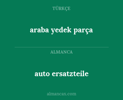 araba yedek parça - auto ersatzteile