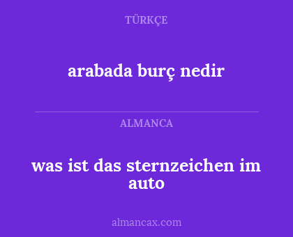 was ist das sternzeichen im auto - arabada burç nedir