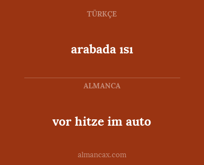 arabada ısı - vor hitze im auto