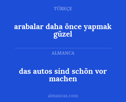 arabalar daha önce yapmak güzel - das autos sind schön vor machen