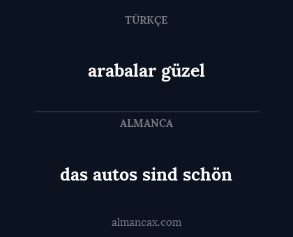 arabalar güzel - das autos sind schön