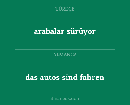 arabalar sürüyor - das autos sind fahren