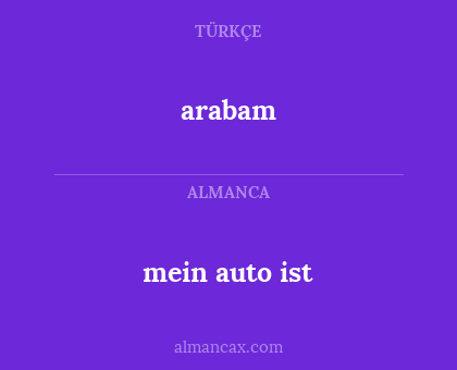 mein auto ist - arabam