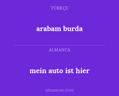 mein auto ist hier - arabam burda