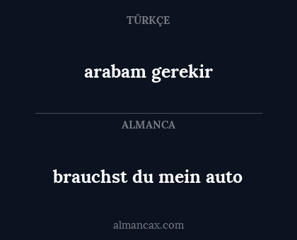 arabam gerekir - brauchst du mein auto
