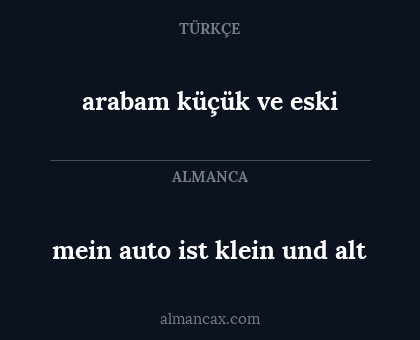 arabam küçük ve eski - mein auto ist klein und alt