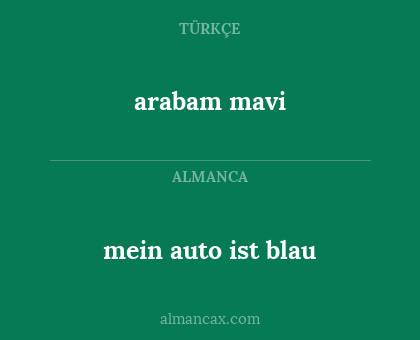 mein auto ist blau - arabam mavi
