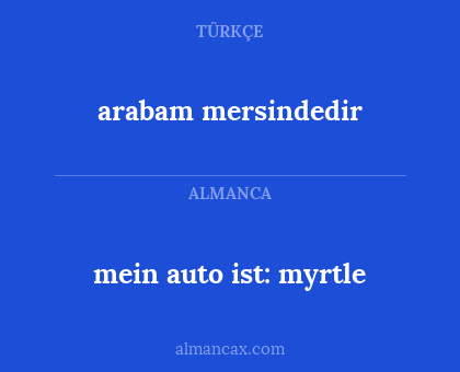 mein auto ist: myrtle - arabam mersindedir