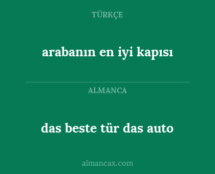 das beste tür das auto - arabanın en iyi kapısı