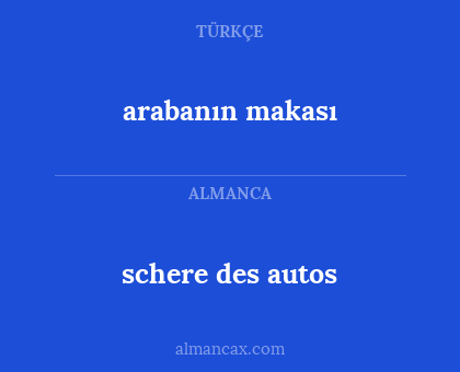 arabanın makası - schere des autos