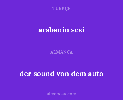 arabanin sesi - der sound von dem auto
