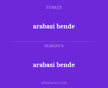 arabasi bende - arabasi bende