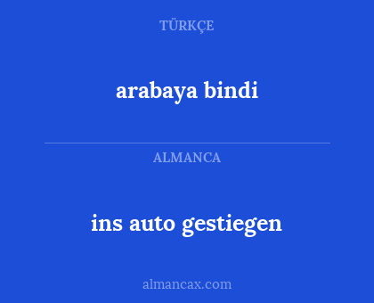 arabaya bindi - ins auto gestiegen