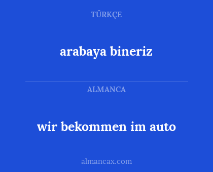 arabaya bineriz - wir bekommen im auto