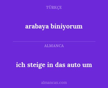 ich steige in das auto um - arabaya biniyorum