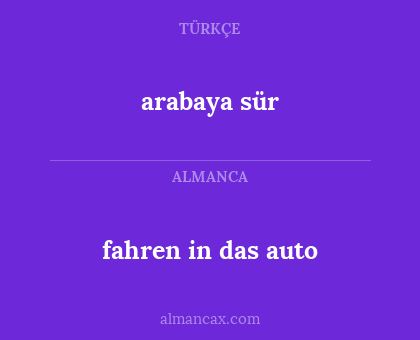 fahren in das auto - arabaya sür