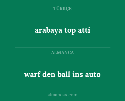 arabaya top atti - warf den ball ins auto