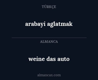 weine das auto - arabayi aglatmak