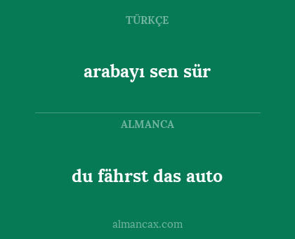 arabayı sen sür - du fährst das auto