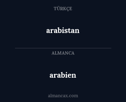 arabien - arabistan
