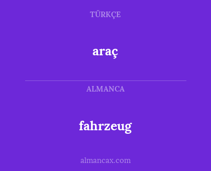 araç - fahrzeug