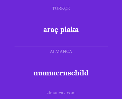 araç plaka - nummernschild