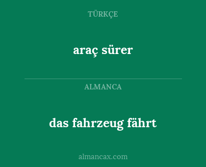 araç sürer - das fahrzeug fährt