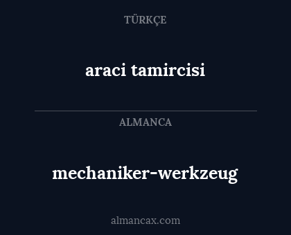 araci tamircisi - mechaniker-werkzeug