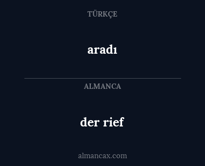 aradı - der rief